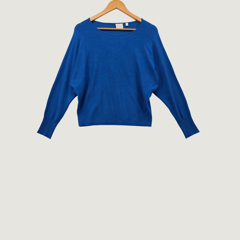 Cyrus Royal Blue Dolman Sleeve Boat Neck Knit Sweater Women's Medium CV122006H